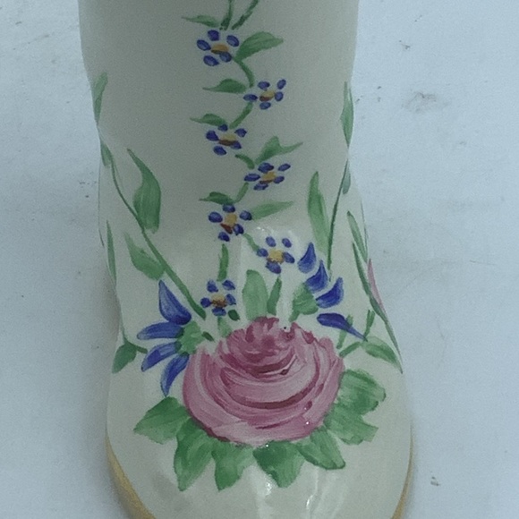 Vintage Knox Hand Painted Floral Boot Vase - Picture 5 of 9